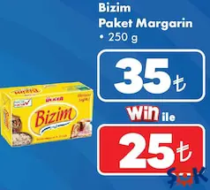 BİZİM PAKET MARGARİN 250 G